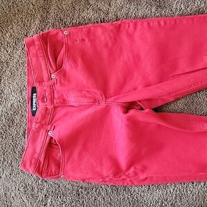 EXPRESS RED DISTRESSED JEANS